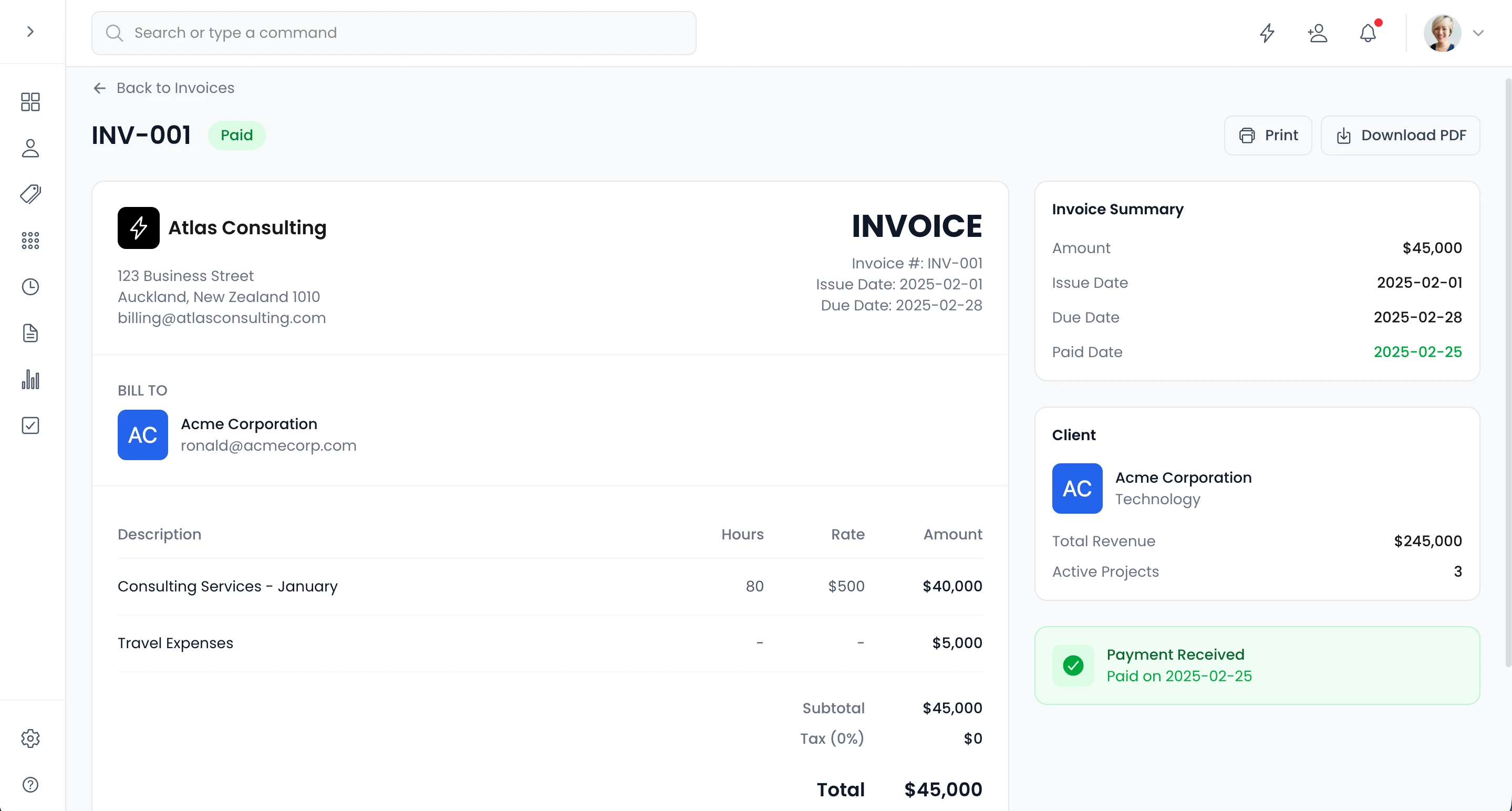 Invoice Details